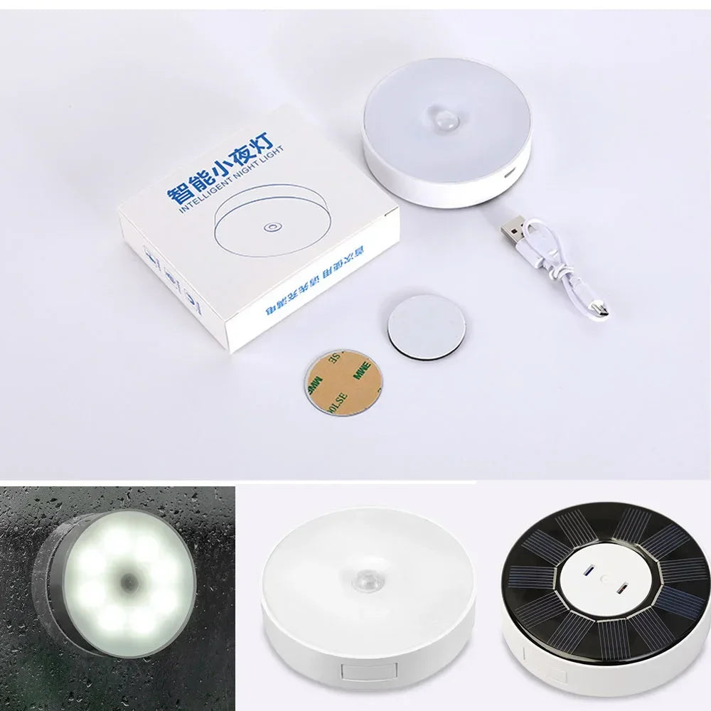 XIAOMI Night Light With Motion Sensor Rechargeable USB Solar Lamp LED Wireless For Kitchen Cabinet Bedroom Bedside Toilet Decor