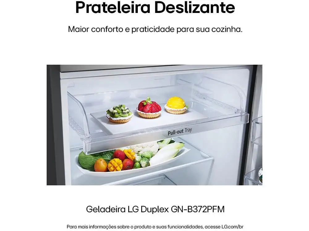 LG Frost Free Inox Duplex 375L GN-B372PFM Refrigerator/Cooler-220V