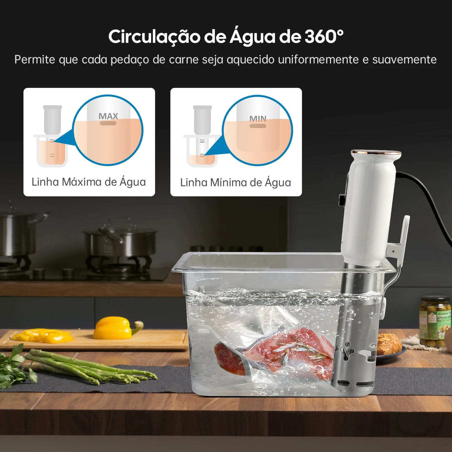 INKBIRD WiFi Sous Vide Machine ISV-101W 1000W Sous Vide Cooker 3D Water Circulation Heating with App Preset Menus For Cooking