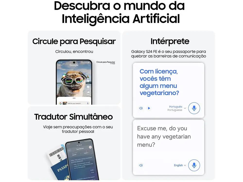 Smartphone Samsung Galaxy S24 FE 128GB Grey 5G 8GB RAM 6,7 "Camera. Triple + Selfie 10MP