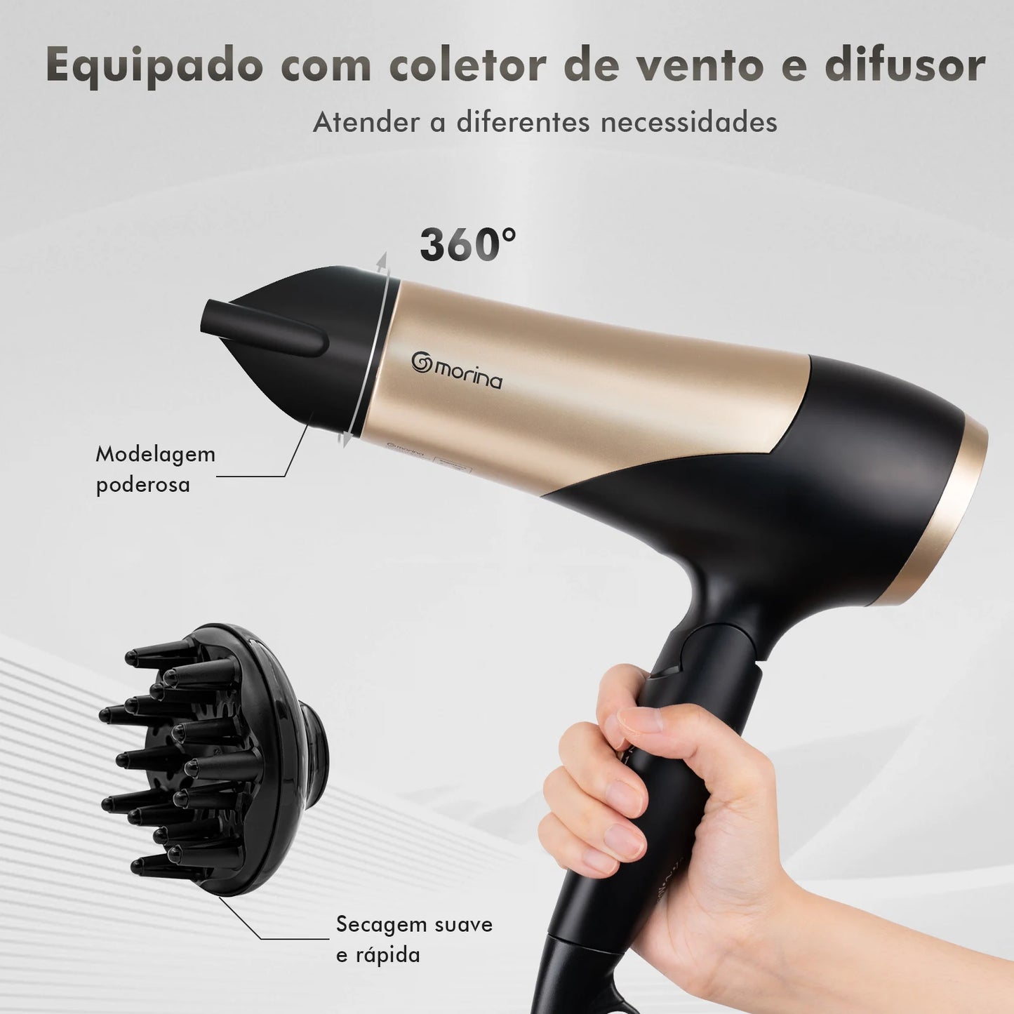 Hair dryer, hair dryer, 110 Hair Dryer V-127V 1900W Black/Golden, electric hair dryer