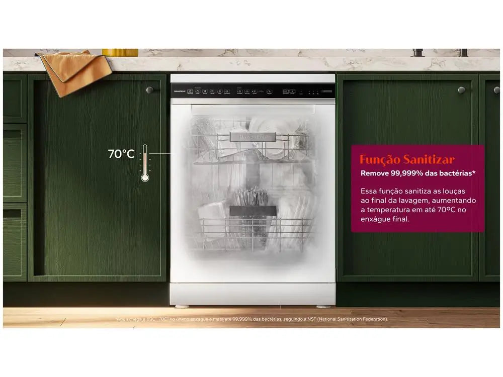 BrASTemp Dishwasher Embedded 15 Services BLF61AB White-220V