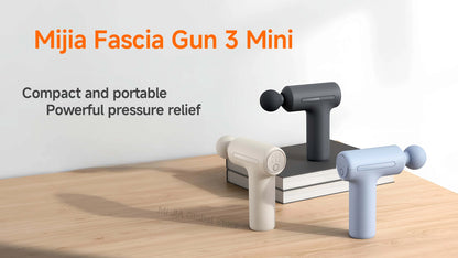 XIAOMI Mijia Mini Fascia Gun 3 Portable Muscle Massage Gun 12kg Thrust Brushless Silent Motor 3 Massager Heads Relax Body