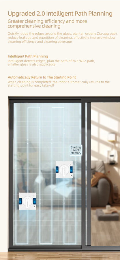 Window Cleaning Robot Liectroux YW509, 4-Way Water Spray,Home Glass Floor Wall Robot Window Cleaner,Laser Sensor,Smart Navigate