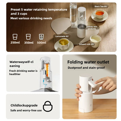 Xiaomi Mijia Portable Instant Hot Water Dispenser Office Home Desktop Electric Kettle Thermostat Portable Water Pump Fast heatin