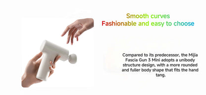 XIAOMI Mijia Mini Fascia Gun 3 Portable Muscle Massage Gun 12kg Thrust Brushless Silent Motor 3 Massager Heads Relax Body
