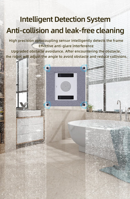 Window Cleaning Robot Liectroux YW509, 4-Way Water Spray,Home Glass Floor Wall Robot Window Cleaner,Laser Sensor,Smart Navigate