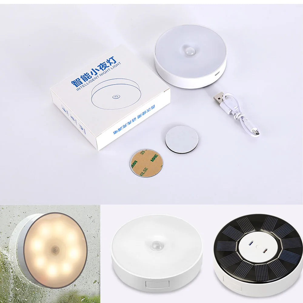 XIAOMI Night Light With Motion Sensor Rechargeable USB Solar Lamp LED Wireless For Kitchen Cabinet Bedroom Bedside Toilet Decor