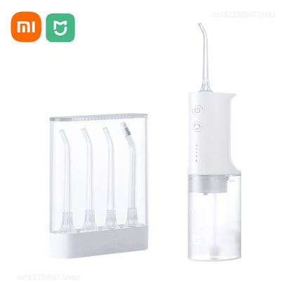 Xiaomi Mijia Portable Oral Irrigator,4 Mode 200ML Rechargeable Flossers IPX7 Waterproof Portable Cordless Teeth Cleaning Machine