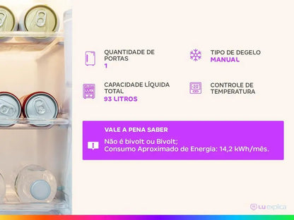 Midea 93L White-110V Frigobar