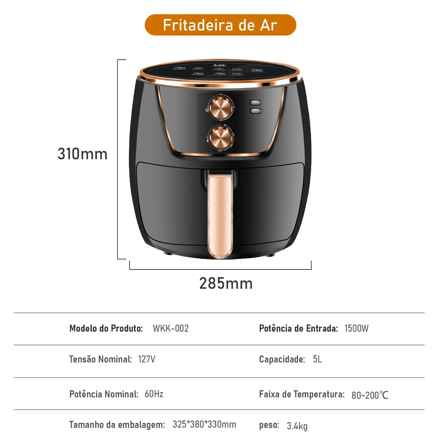 Air Fryer Electric Fryer Air Fryer Fryer Free Shipping Electric Forno127 Volts‎ 1500 Watts Brazil Gift 220V