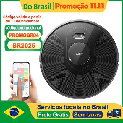 ABIR X8 Robot Vacuum Cleaner ,Laser System, Multiple Floors Maps, Zone Cleaning,Restricted Area Setting for Home Carpet Cleaning