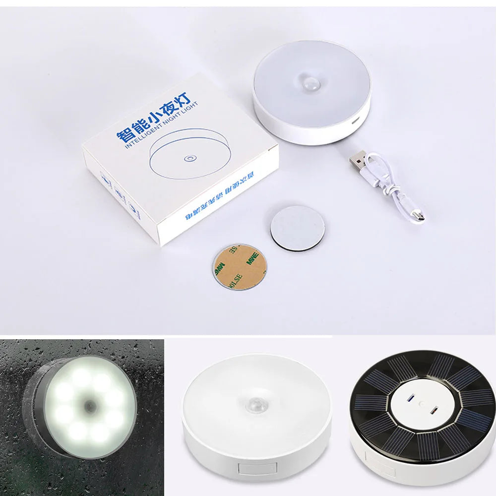 XIAOMI Night Light With Motion Sensor Rechargeable USB Solar Lamp LED Wireless For Kitchen Cabinet Bedroom Bedside Toilet Decor