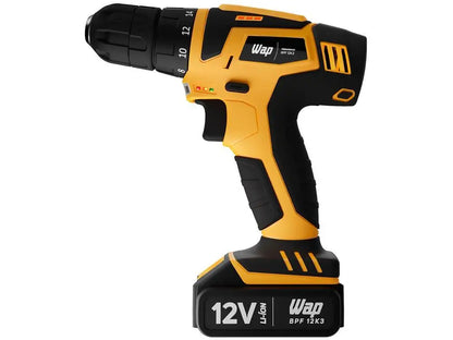 12V Battery Wap Drill and Screw Machine with Case 13 Pieces BPF 12K3