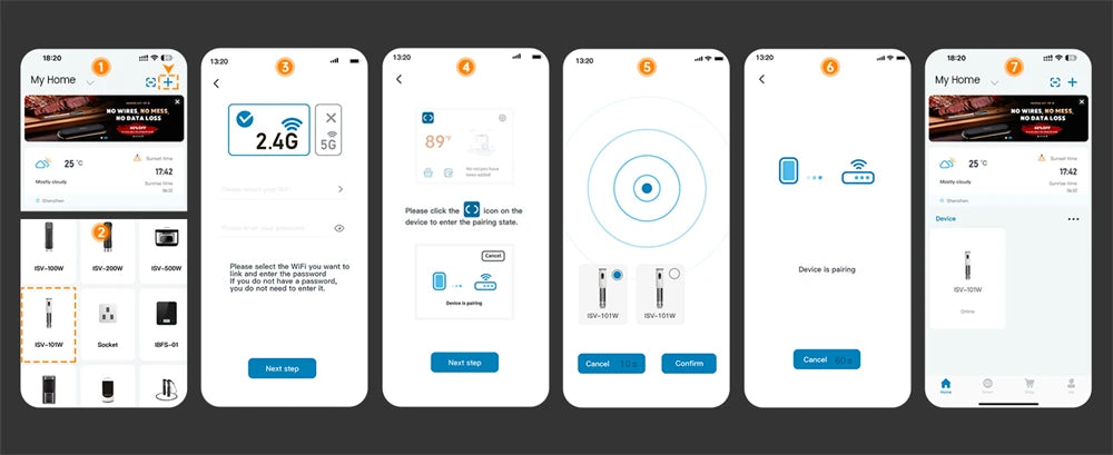 INKBIRD WiFi Sous Vide Machine ISV-101W 1000W Sous Vide Cooker 3D Water Circulation Heating with App Preset Menus For Cooking