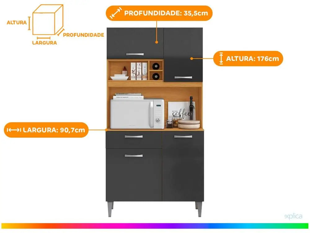Malva 4 Doors 1 Drawer Compact Kitchen Aramobile