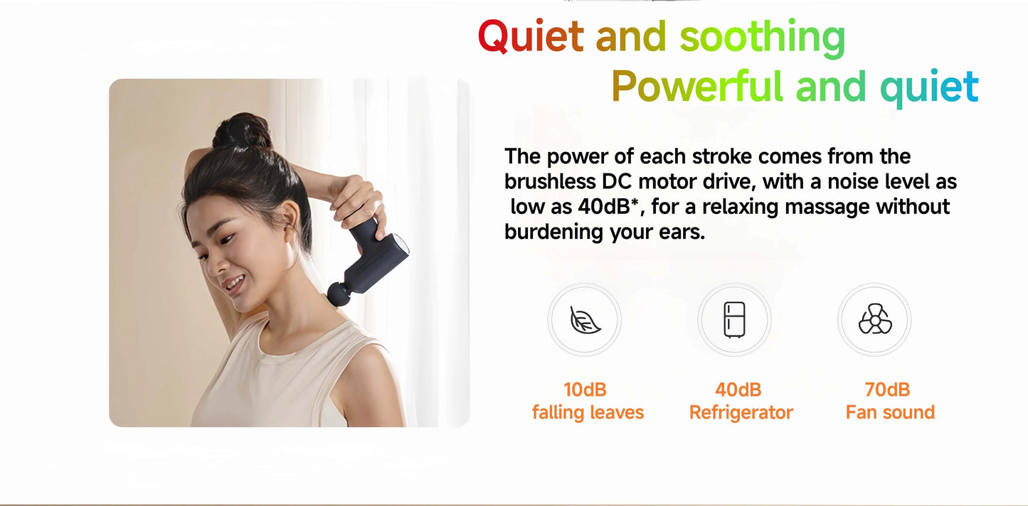 XIAOMI Mijia Mini Fascia Gun 3 Portable Muscle Massage Gun 12kg Thrust Brushless Silent Motor 3 Massager Heads Relax Body