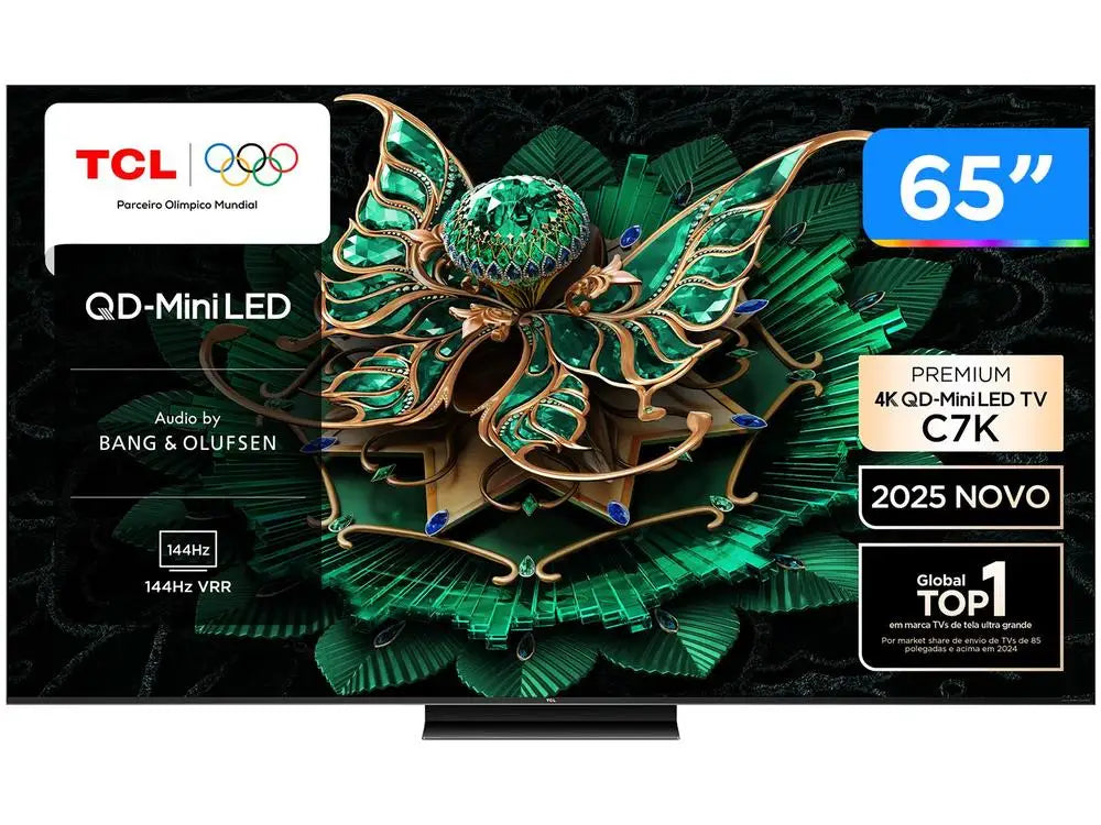 Smart TV 65 TCL 4K UHD MiniLED 65C7K 144Hz Google TV MiniLED AiPQ Pro Google Assistant 4 HDMI