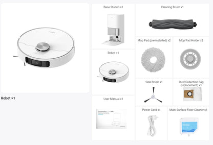 dreame L10s Ultra Robot Vacuum, Auto Mop Cleaning and Drying, Self-Refilling and Self-Emptying, 5300Pa, AI Navigation,Alexa