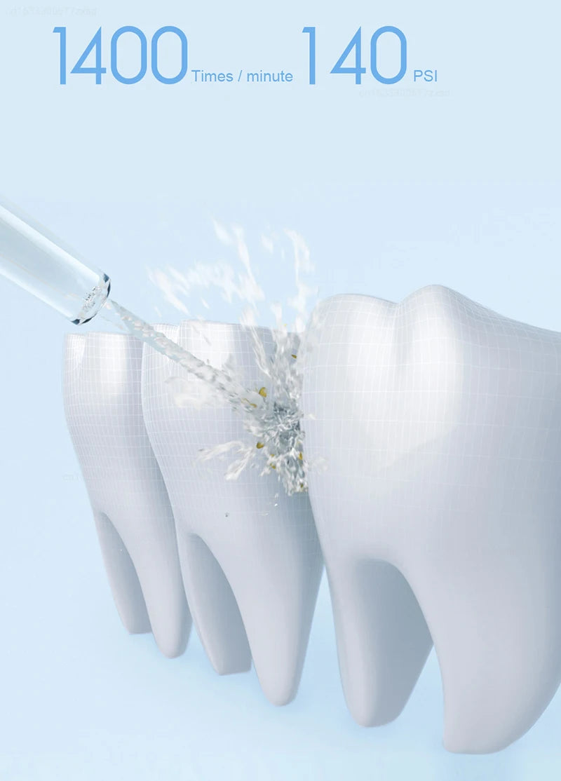 Xiaomi Mijia Portable Oral Irrigator,4 Mode 200ML Rechargeable Flossers IPX7 Waterproof Portable Cordless Teeth Cleaning Machine