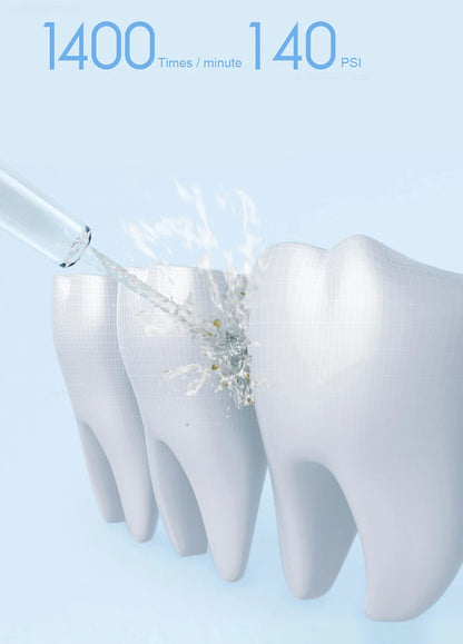 Xiaomi Mijia Portable Oral Irrigator,4 Mode 200ML Rechargeable Flossers IPX7 Waterproof Portable Cordless Teeth Cleaning Machine