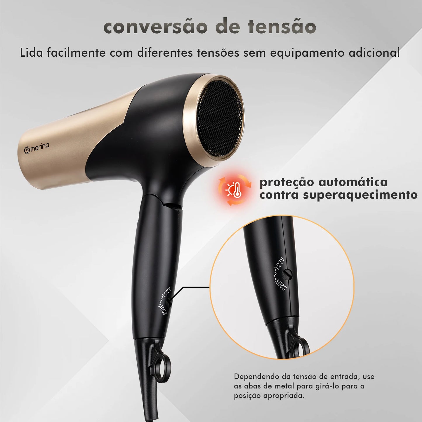 Hair dryer, hair dryer, 110 Hair Dryer V-127V 1900W Black/Golden, electric hair dryer