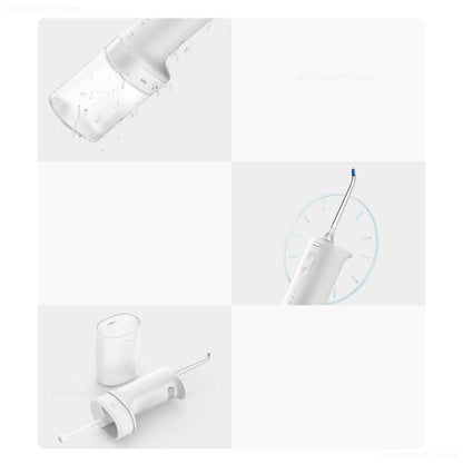 Xiaomi Mijia Portable Oral Irrigator,4 Mode 200ML Rechargeable Flossers IPX7 Waterproof Portable Cordless Teeth Cleaning Machine