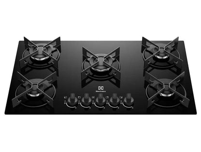 Cooktop 5 Gas Bits LPG Electrolux Black Automatic Light-up Efficient KE5GR - Bivolt