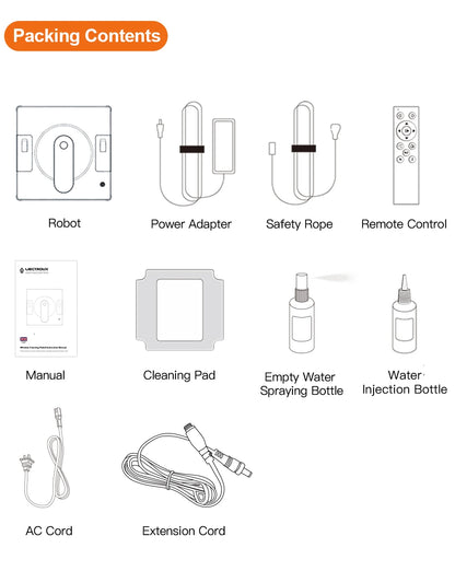 Window Cleaning Robot Liectroux YW509, 4-Way Water Spray,Home Glass Floor Wall Robot Window Cleaner,Laser Sensor,Smart Navigate