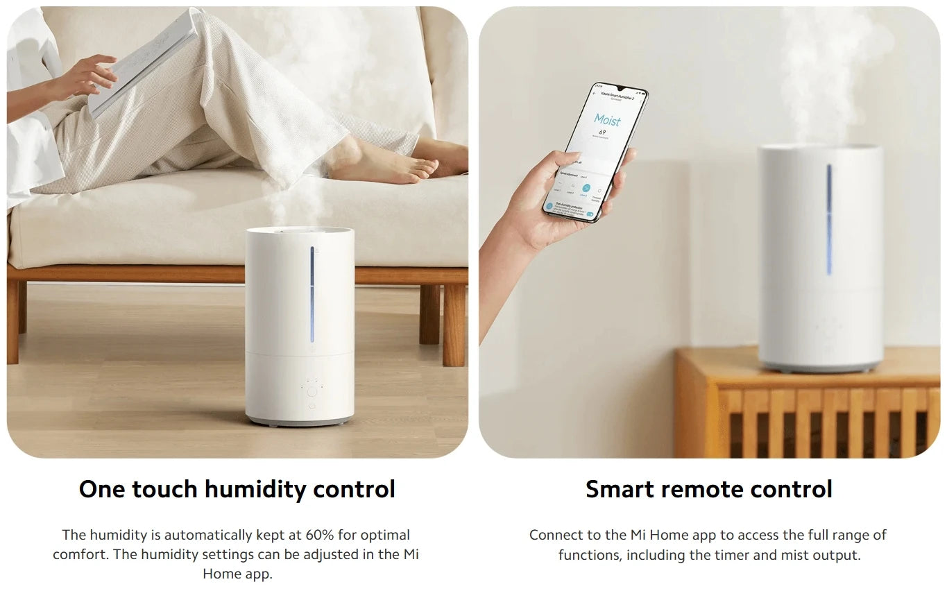 XIAOMI MIJIA Smart Antibacterial Humidifier 2 For Home 4.5L UVC 99.9% Sterilization Air Humidifier Aroma Essential Oils Diffuser