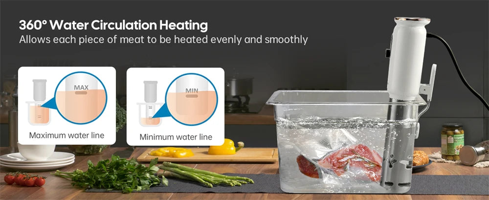 INKBIRD WiFi Sous Vide Machine ISV-101W 1000W Sous Vide Cooker 3D Water Circulation Heating with App Preset Menus For Cooking