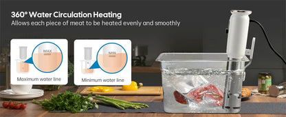 INKBIRD WiFi Sous Vide Machine ISV-101W 1000W Sous Vide Cooker 3D Water Circulation Heating with App Preset Menus For Cooking