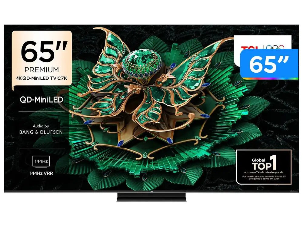 Smart TV 65 TCL 4K UHD MiniLED 65C7K 144Hz Google TV MiniLED AiPQ Pro Google Assistant 4 HDMI