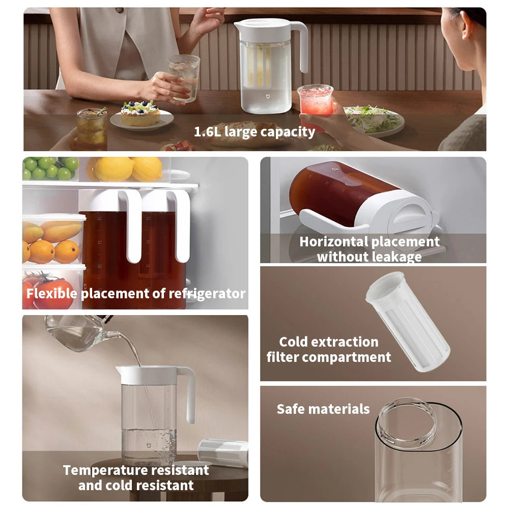 Xiaomi Mijia Large Capacity Cold Water Kettle Iced Beverage Dispenser Refrigerator Cold Juice Drink High Quality Storage Tank