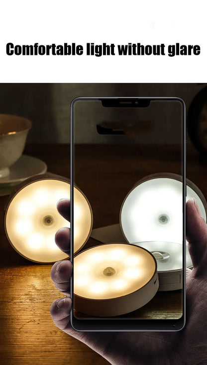 XIAOMI Night Light With Motion Sensor Rechargeable USB Solar Lamp LED Wireless For Kitchen Cabinet Bedroom Bedside Toilet Decor