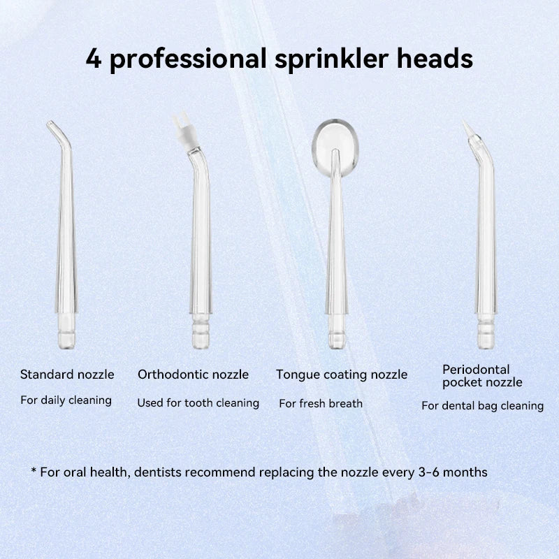 Xiaomi Electric Dental Water Flosser Oral Irrigator Dental Bed Sprinkler Jet Toothpick Portable Mouth Washing Machine 4 Nozzle