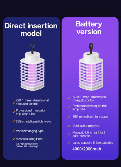 Xiaomi USB Rechargeable Mosquito Killer Lamp Portable Electric Fly Trap Insectkiller Lamp Outdoor Mute Anti Mosquito Lamp Insect
