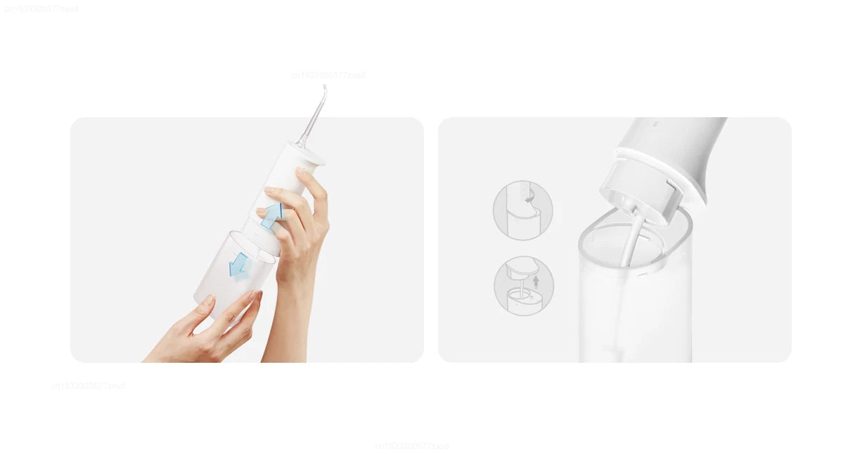 Xiaomi Mijia Portable Oral Irrigator,4 Mode 200ML Rechargeable Flossers IPX7 Waterproof Portable Cordless Teeth Cleaning Machine