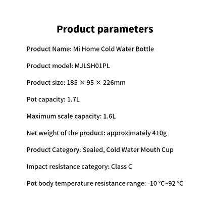 Xiaomi Mijia Large Capacity Cold Water Kettle Iced Beverage Dispenser Refrigerator Cold Juice Drink High Quality Storage Tank