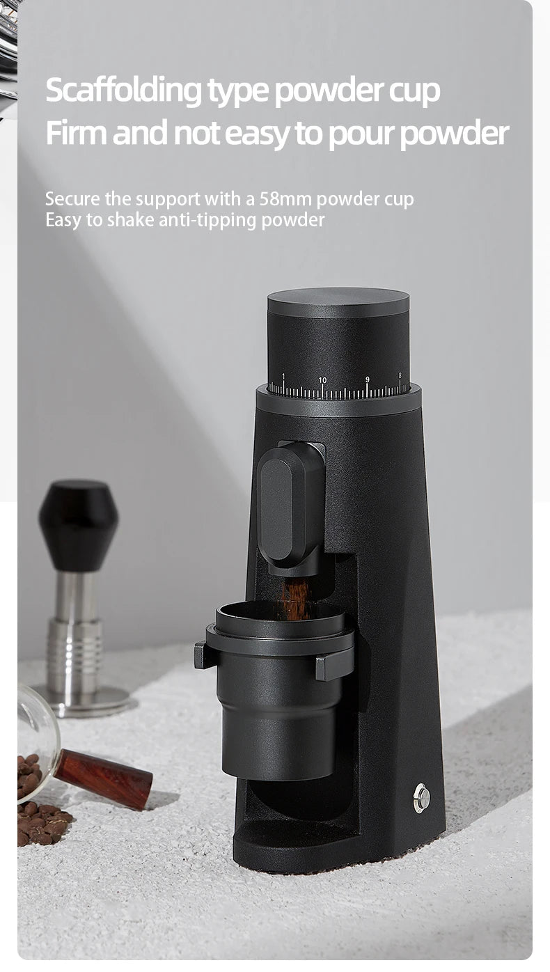 STARSEEKER EDGE Titanium Burr Coffee Grinder 48MM Espresso Burrs Stepless Fineness Adjustment Electric Coffee Grinders Black