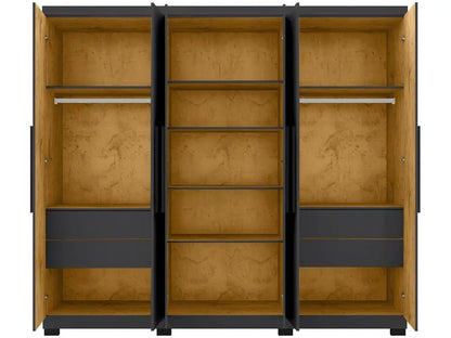 Wardrobe Couple with Mirror 6 Doors 4 Drawers Araplac Braga