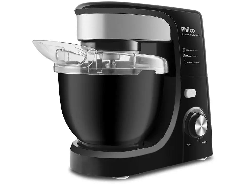775W Black Philco Planetary Mixer 12 Speeds 4 Liters Turbo PBP775P - 220V