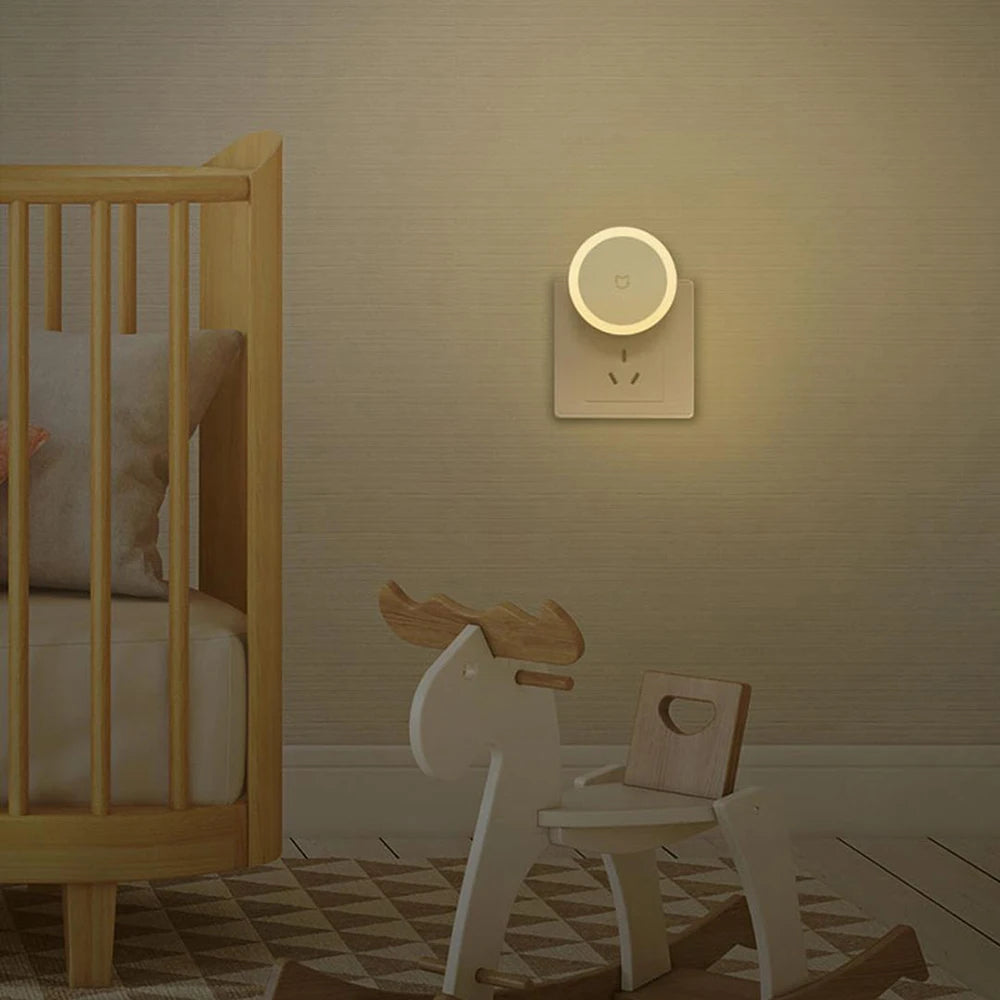 XIAOMI MIJIA Plug-in Night Light With Touch Switch,Chinese Version With Adapter,Light Sensor,Soft Warm Light,Energy-Saving Desig