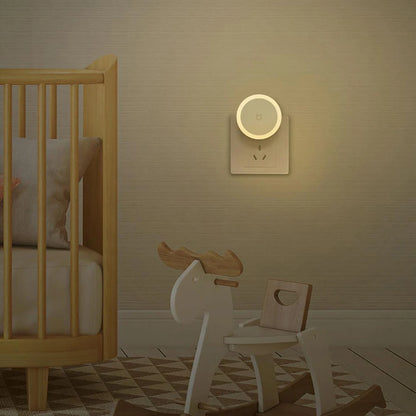 XIAOMI MIJIA Plug-in Night Light With Touch Switch,Chinese Version With Adapter,Light Sensor,Soft Warm Light,Energy-Saving Desig