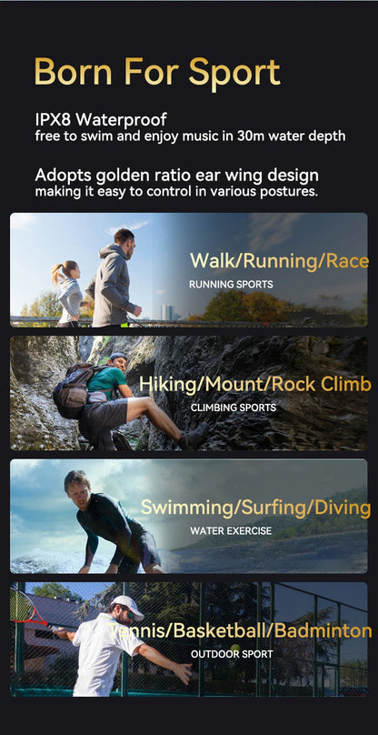 For Xiaomi 1543248 Mijia Bone Earphones Bluetooth 5.4 Sports Wireless Headphones Ear Hook Waterproof Headset for Running Driving