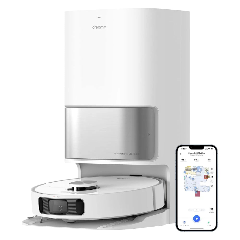 dreame L10s Ultra Robot Vacuum, Auto Mop Cleaning and Drying, Self-Refilling and Self-Emptying, 5300Pa, AI Navigation,Alexa