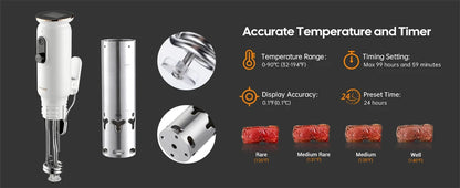 INKBIRD WiFi Sous Vide Machine ISV-101W 1000W Sous Vide Cooker 3D Water Circulation Heating with App Preset Menus For Cooking