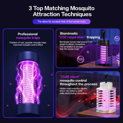 Xiaomi USB Rechargeable Mosquito Killer Lamp Portable Electric Fly Trap Insectkiller Lamp Outdoor Mute Anti Mosquito Lamp Insect