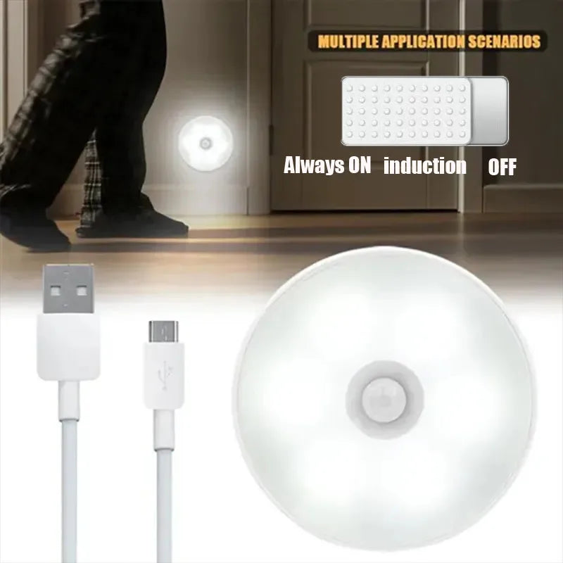 XIAOMI Night Light With Motion Sensor Rechargeable USB Solar Lamp LED Wireless For Kitchen Cabinet Bedroom Bedside Toilet Decor