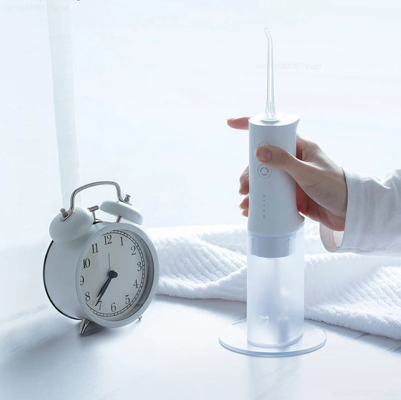 Xiaomi Mijia Portable Oral Irrigator,4 Mode 200ML Rechargeable Flossers IPX7 Waterproof Portable Cordless Teeth Cleaning Machine